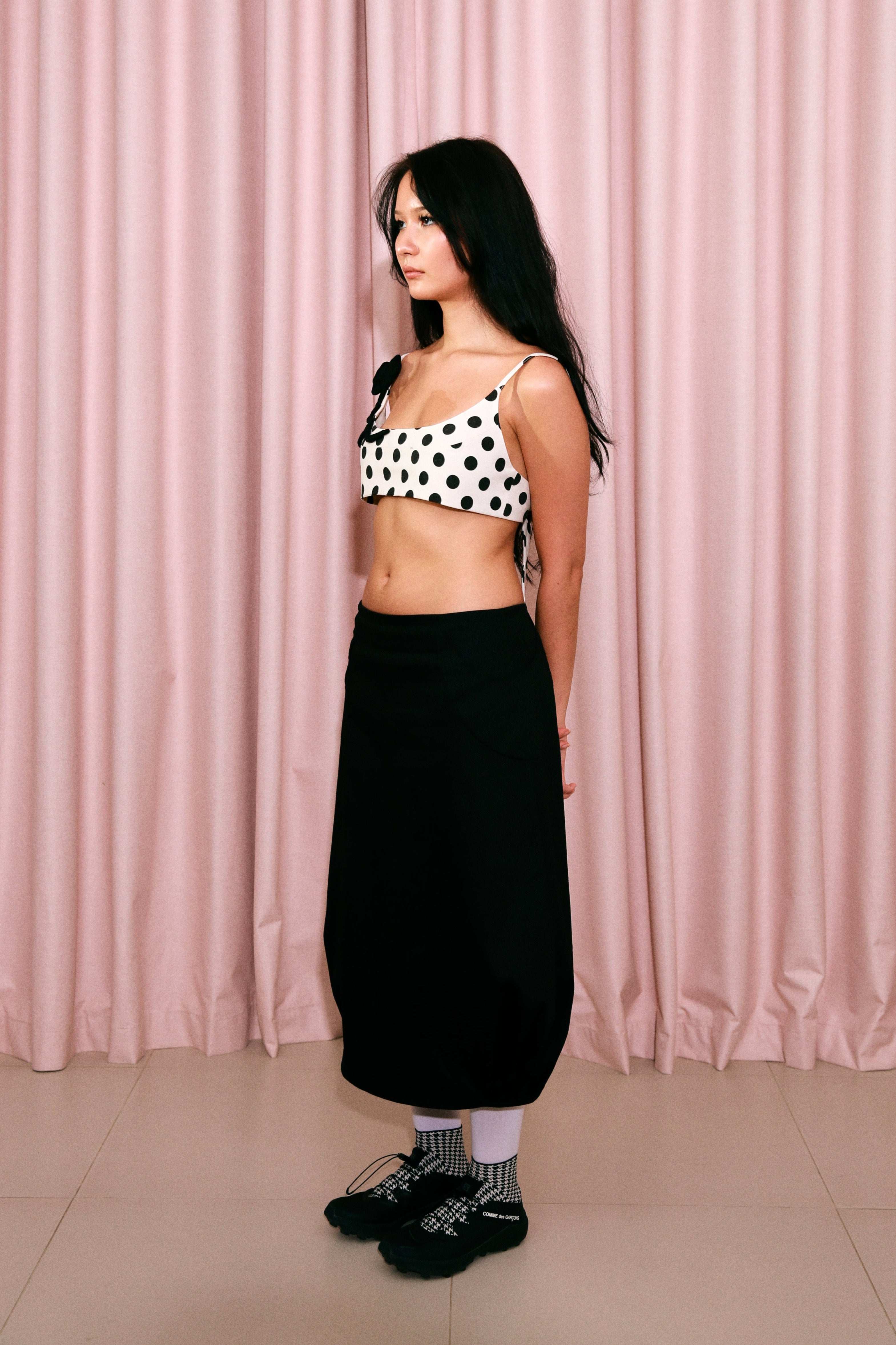 Long Bubble Skirt Black