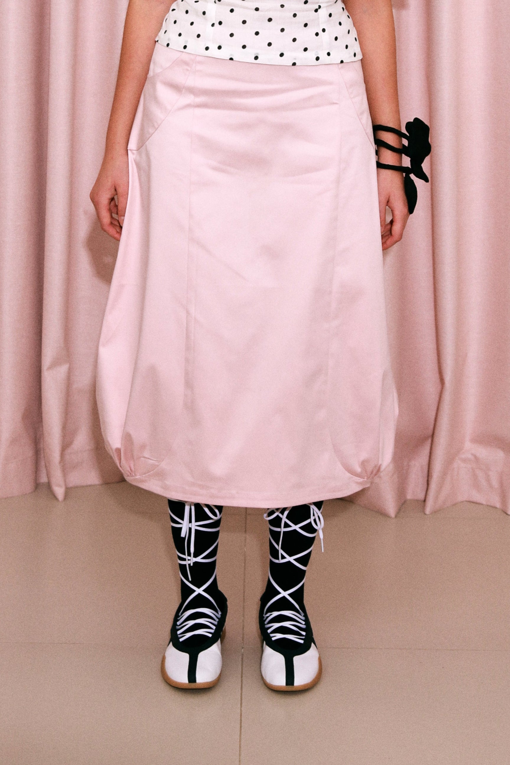 Long Bubble Skirt Pink