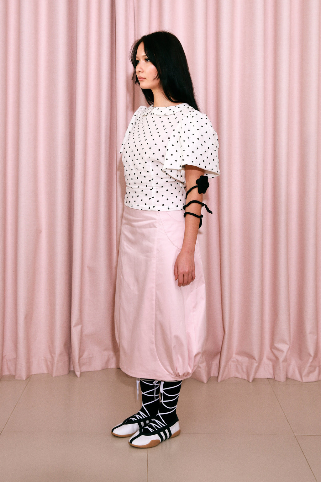 Long Bubble Skirt Pink