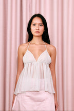 Plunge Butterfly Top White